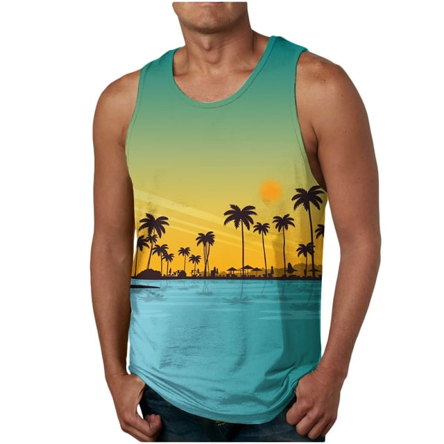 Birdeem Nouveau Débardeur Décontracté Mode Homme Été Floral Hawaïen Imprimé Sport Col Rond
