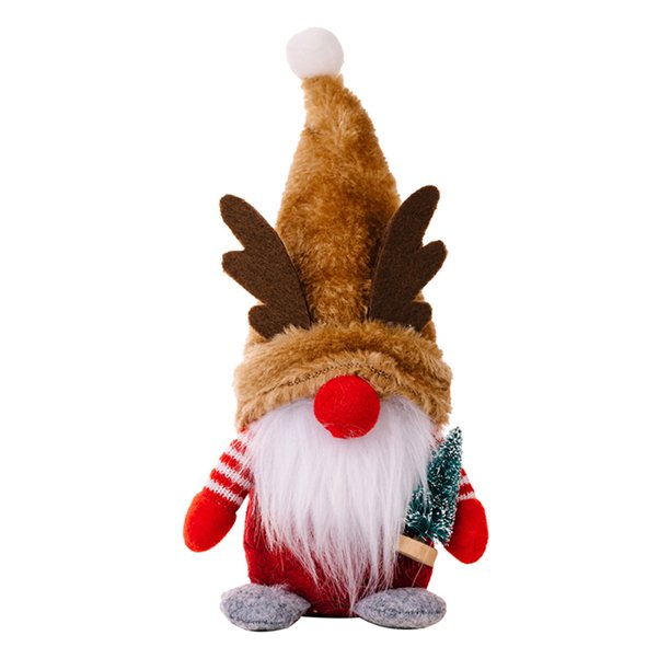 6uds. Estatua de elfo de Navidad Festival Tema Adorno enano Regalos de Año Nuevo (Alce)