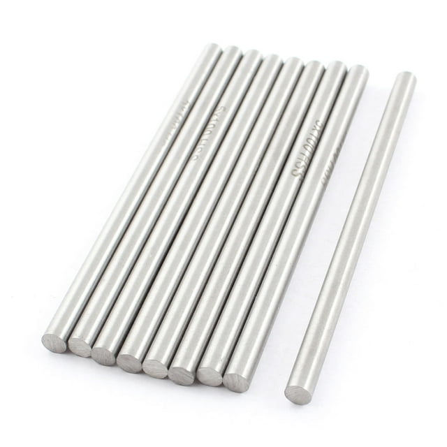 Juego de 9 piezas de barra de varilla redonda de torno HSS de tono plateado de 5 mm x 100 mm