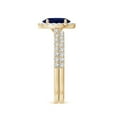 thumbnail image 3 of ANGARA Natural Classic 1.55 ct Blue Sapphire and Diamond Bridal Set in 14K Yellow Gold for Women (Size-8x6mm) | September Birthstone, Anniversary, Jewelry Gift for Women | Natural Blue Sapphire Ring, 3 of 9