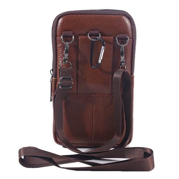 Bolsa cruzado de cuero de vaca riñonera portátil para hombre informal suave para el trabajo (marrón) Tmvgtek Para estrenar