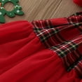 thumbnail image 5 of ZHUASHUM Toddler Girls Short Sleeve Christmas Plaid Prints Tulle Princess Dress Clothes Red,6-12 Months, 5 of 7