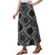 thumbnail image 4 of Faldas maxi de verano para mujeres 2026 con estampado de paisley, cintura alta elástica, diseño bohemio y fluido, XL negro, 4 of 6