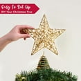 thumbnail image 2 of Christmas Tree Topper, Gold Glitter Hollow 5-Point Star with Lights, Tinsel Star Decoration with Christmas Tree Topper Base, Suitable for Decorating Yard Office Bistro Restaurant Party, 2 of 6