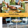 thumbnail image 6 of Elastic Fitted Round Tablecloth, Eucalyptus Leaves Waterproof Stretch Table Cover for 45"-54" Tables, Sunflowers Spring Watercolor Country Floral Bee Washable Outdoor Tablecloths for Patio, Picnic, 6 of 9