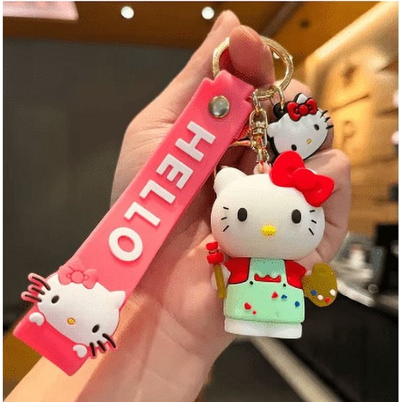 Cute Cat and Friends Keychain Pendant Holder