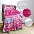 thumbnail image 4 of 8 Year Old Girl Birthday Gifts, Pink Love Rose Elements Happy Birthday Blanket, Ideal Birthday Party Decoration for Kids, 50"x60", 4 of 5