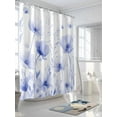 thumbnail image 3 of Shower Curtains Vintage Floral Bath Curtain Watercolor Flowers Blue Waterproof Bathroom Shower Curtain Set with Hooks Decoration 72 x 72 Inches, 3 of 7