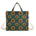 thumbnail image 7 of FORMRS Womens Corduroy Tote Bag Crossbody Shoulder Purse Handbag with Detachable Strap, Blue Art Sunflowers, 7 of 7