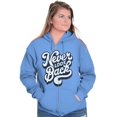 thumbnail image 3 of Never Look Back Positive Motivation Zip Hoodie Sweatshirt Women Brisco Brands 2X, 3 of 6