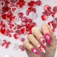 thumbnail image 3 of Juego de amuletos para uñas ZOAZJINAZ, 100 unidades, lazos rojos con forma de corazón de San Valentí, 3 of 7