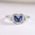 thumbnail image 3 of HeartsAndYou 1ct Natural Blue Sapphire Engagement Ring 14k SOLID White Gold Halo Heart Shape, 3 of 8