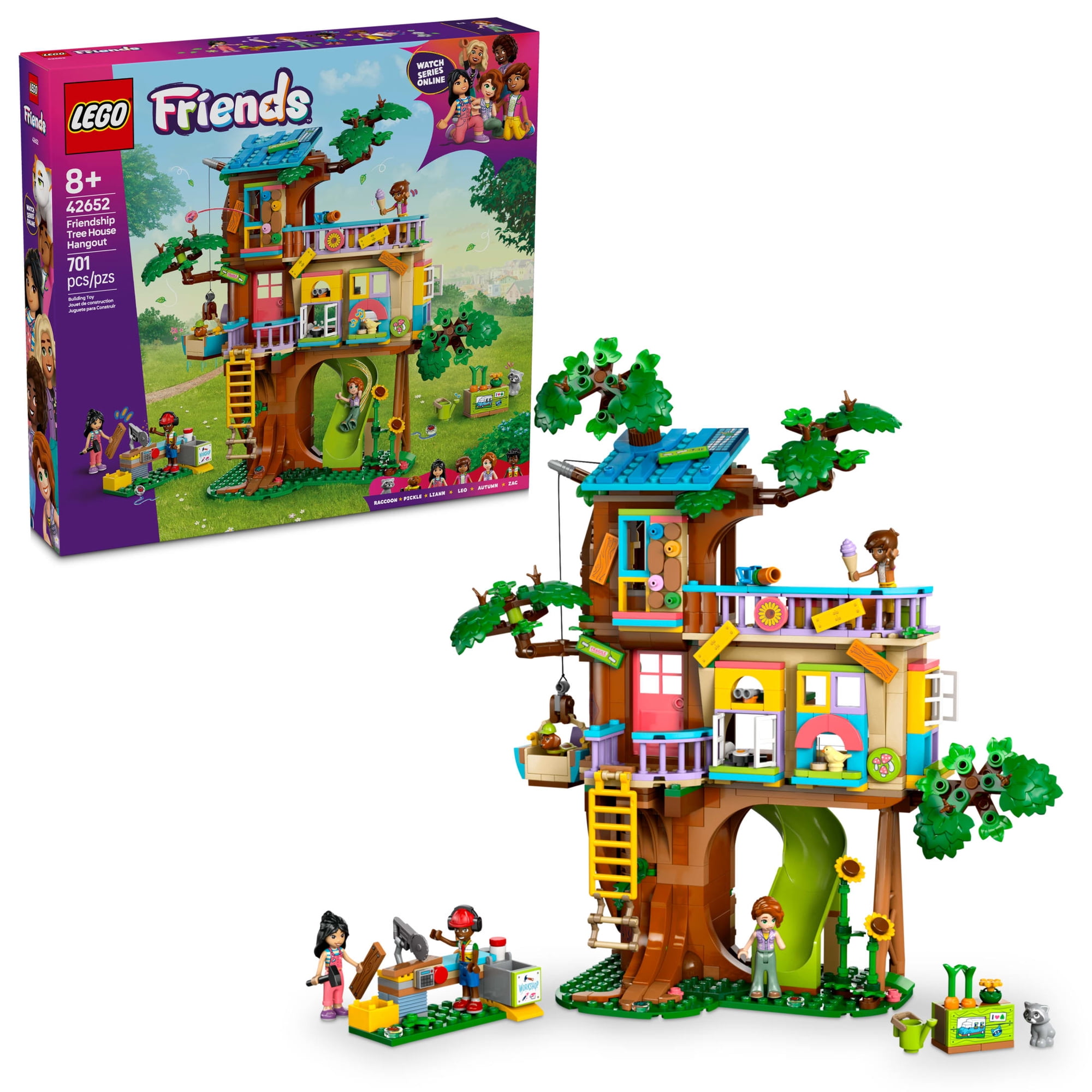 LEGO Friends Friendship Tree House Hangout - Building Toys Playset for Kids, Girls & Boys, Ages 8+ - Pretend Play Gift Ideas for Graduation - 4 Minifigures & 2 Animal Figures - 42652
