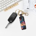 thumbnail image 5 of Wukai Blue Dinosaur Print Leather Car Keychain, Universal Key Fob Keychain, Leather Key Chain Holder for Men and Women,360 Degree Rotatable, 5 of 5