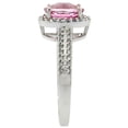 thumbnail image 3 of 10k White Gold Natural Pink Sapphire Ring Oval 8x6mm Diamond Halo, size 9.5, 3 of 4
