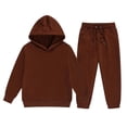 thumbnail image 3 of Tiijoy Girls Sweatsuits Solid Casual Active Workout Hoodie Jogger Pants Outfits, Size 2-13, 3 of 5