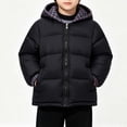 thumbnail image 2 of Atogsazn Childrens Boys Puffer Jacket Kids Casual Full Zip Long Sleeve Coat Thick Warm Winter Outerwear Clothes Purple 9-10 Years Fashion, 2 of 7