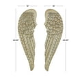 thumbnail image 3 of DecMode White Wooden Carved Wings Bird Wall Decor (2 Count), 3 of 9