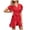RED, variant on SnZhen Floral Dresses for Women Women's Dress Printing V-Neck Fashion Short Sleeve Draped Splicing Dress