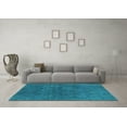 thumbnail image 3 of Ahgly Company Indoor Square Oriental Turquoise Blue Industrial Area Rugs, 8' Square, 3 of 4