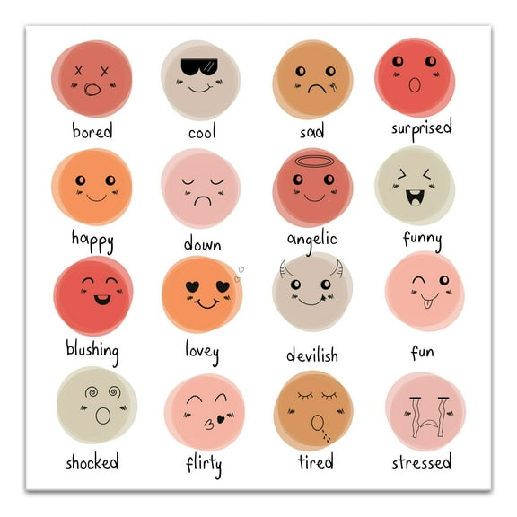Creative Products Feeling Faces 16 x 16 Canvas Wall Art