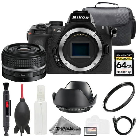 Nikon Z50 II + Z 40mm f/2 (SE) Lens +64GB + Bag+ UV Filter- Basic Kit (International Version)