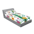 thumbnail image 2 of Ambesonne Colorful Fitted Sheet & Pillow Sham Set, Owls on Tree with Dots, Twinxl, Multicolor, 2 of 2