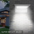 thumbnail image 3 of Luces LED, lámpara de escritorio, luz de noche, luz de libro, lámpara de pared solar, lámpara de pared de 20 LED, lámpara de pared para patio exterior, iluminación de garaje, lámpara de pared a CandyB, 3 of 5