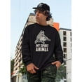 thumbnail image 2 of Smartprints Mens Graphic Hoodie Black - My Spirit Animal Raccoon Cotton Blend Regular Fit, 2 of 4