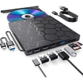 thumbnail image 1 of External CD/DVD reader for laptop, DVD player for laptop, 8 in 1 USB ultra slim portable, DVD/CD burner external drive optical compatible, 1 of 4