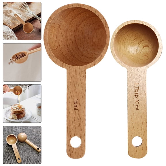 HOOWIFFY 2-Pack Coffee Scoop and Measuring Spoon Set for Kitchen, Coffee Brewing, Baking, and Multi-Purpose Use