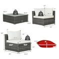 thumbnail image 4 of Costway 7PCS Patio Rattan Furniture Set Sectional Sofa Cushioned Off White, 4 of 9