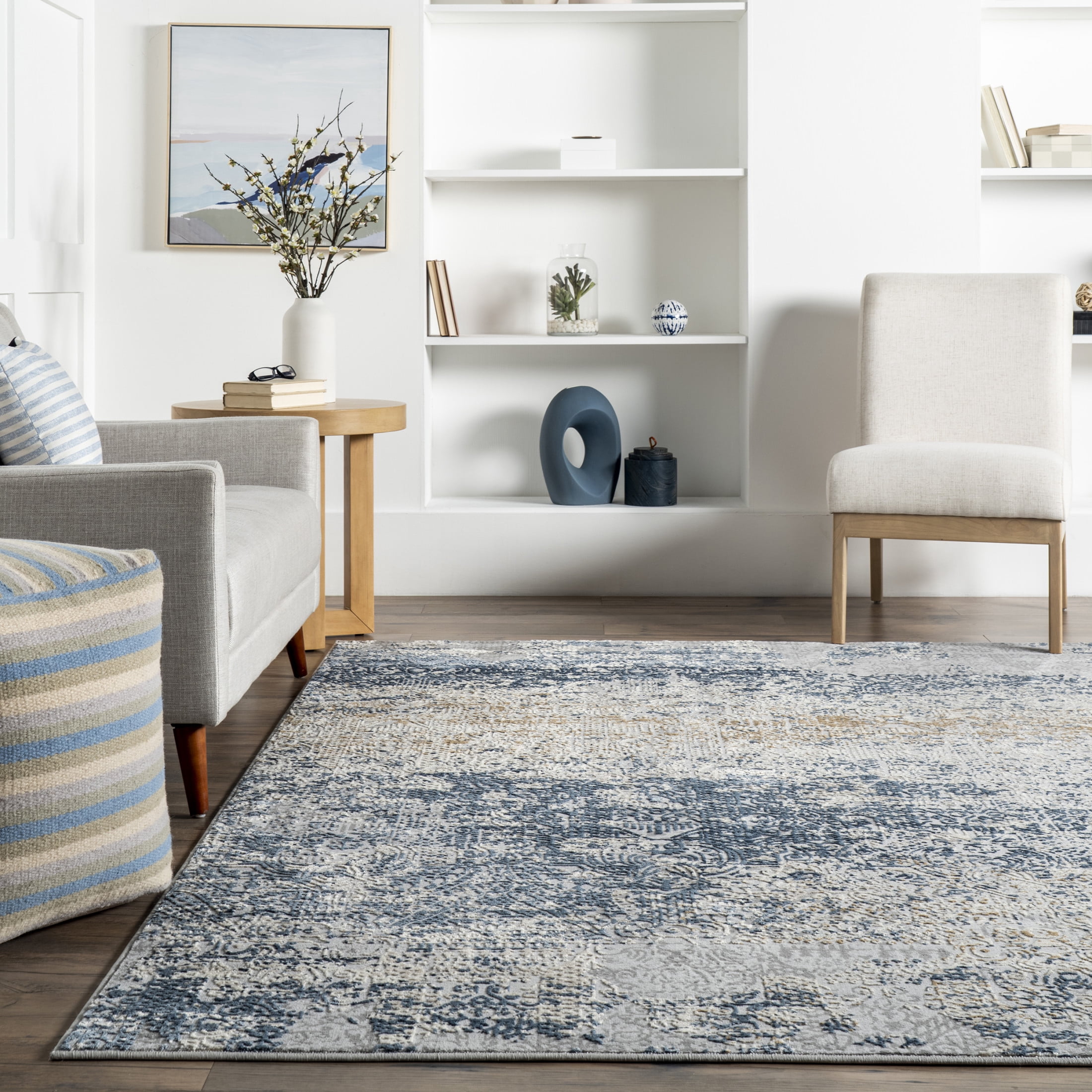 nuLOOM Wilde Abstract Distressed Area Rug, 5' x 8', Wilde Blue
