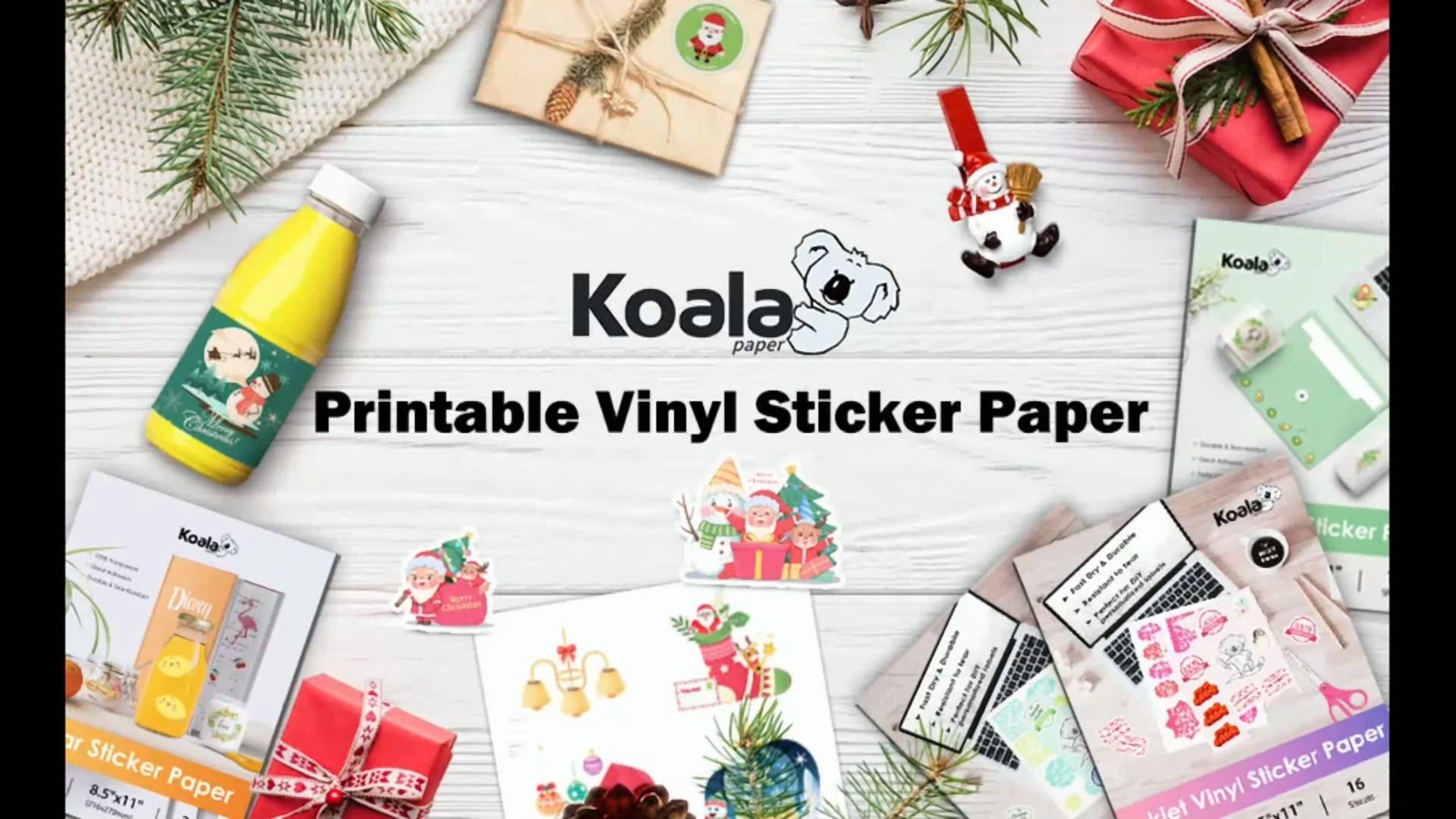 CRESTIN- 20 Koala Clear Sticker Paper For Laser Printable Vinyl Waterproof Transparent