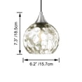 thumbnail image 5 of Kiven Plug in Pendant Light, Farmhouse Hanging Light Fixture with Timer and Amber Glass Globe, E26 Socket Pendant Light for Bedroom Hallway Kitchen, 5 of 7