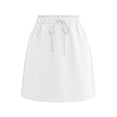 thumbnail image 7 of Miluxas Women's Athletic Mini Skirt Elastic Waist Drawstring Casual A Line Short Skirt with Pockets Lightweight Golf Tennis Skirt for Summer Wear White, 7 of 7