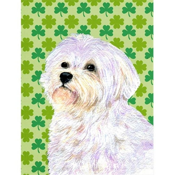 Maltese St. Patricks Day Shamrock Portrait Flag Canvas - House Size