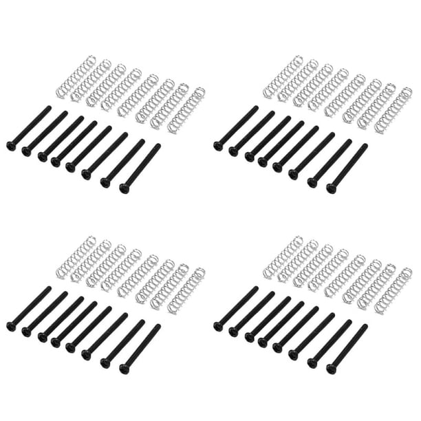 32 Piezas M2.5X32mm Fonocaptor Humbucker de Guitarra Electrica Tornillo Y Resorte de de Ajuste - Paso 0.4mm - Negro