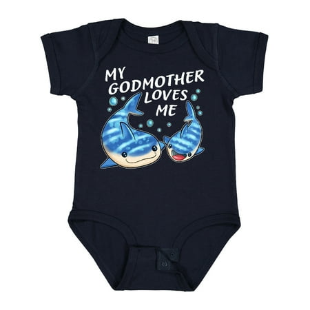 

Inktastic My Godmother Loves Me- Whale Shark Gift Baby Boy or Baby Girl Bodysuit
