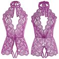 thumbnail image 3 of Lencería Sexy de encaje transparente para mujer, Body de peluche de fantasía, ropa de dormir femenina, entrepierna abierta, Babydoll, mini falda sexual, ropa interior, 3 of 5