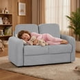 thumbnail image 2 of Furnibear Toddler Chair 2 Seat Kids Sofa Toddler Sofa Couch with Soft Teddy Fleece Upholstery and, 2 of 10