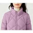 thumbnail image 6 of Miluxas Women's Causal Lightweight Quilted Jackets Solid Color Long Sleeve Oversized Warm Winter Zip up Coat with Pockets Purple L(L), 6 of 8