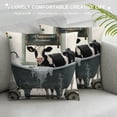 thumbnail image 3 of Orinice Cow Bathtub Graphic Decorative Men Women Boy Girl Room Cushion Throw Pillow Cover for Home Couch Living Room Bed Sofa 20x20in, 3 of 5