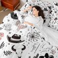 thumbnail image 4 of Castle Fairy Western Bull Skull Bedding Comforter Set 7 Pieces for Boys Girls,Cowboy Cowgirl Hats Boots Full Bedding Set Lightweight,Southwestern Cactus Mushroom Fitted Sheet Flat Sheet, 4 of 8