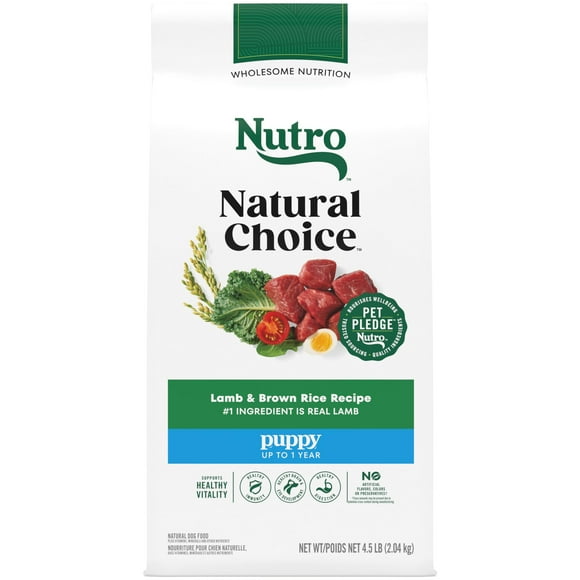 Nutro Natural Choice Puppy Dry Dog Food, Lamb &amp; Brown Rice Recipe, 4.5 lb. Bag