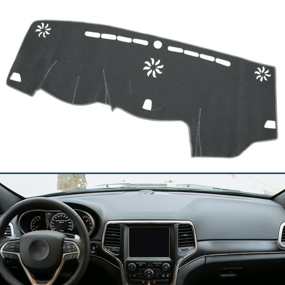 Dashboard Cover Dash Cover Mat Carpet for Jeep Cherokee 2014-2021 Polyester Gray