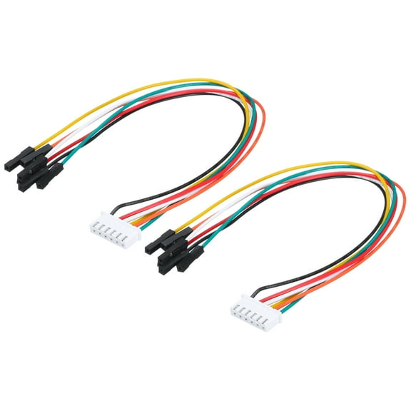 Uxcell XH Female to Female 6Pin Breadboard Jumper Wire 2.54mm 20cm for Breadboard Electronic Projects,2 Pcs