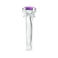 thumbnail image 3 of ANGARA Natural 1.7 ct Amethyst and Diamond Three Stone Engagement Ring in 925 Sterling Silver for Women (Size-8mm) | February Birthstone, Anniversary, Jewelry Gift for Women | Natural Amethyst Ring, 3 of 9