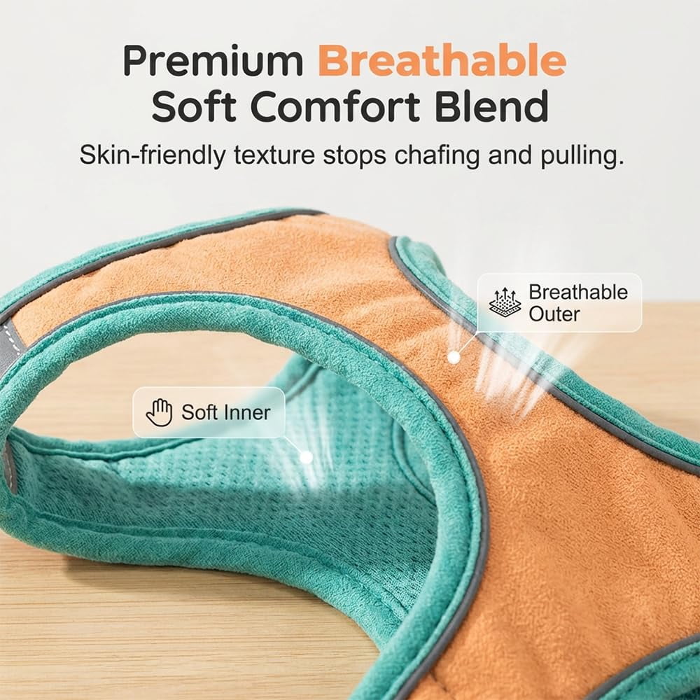 New Cat Harness and Leash Escape Proof, Reflective Adjustable Step-in Cat Harness, Soft Breathable Vest for Small Medium Cats Dogs Outdoor Walking