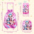 thumbnail image 3 of Mochila con ruedas AGSDON para niñas con bolsa para almuerzo y estuche para lápices, 3 of 8
